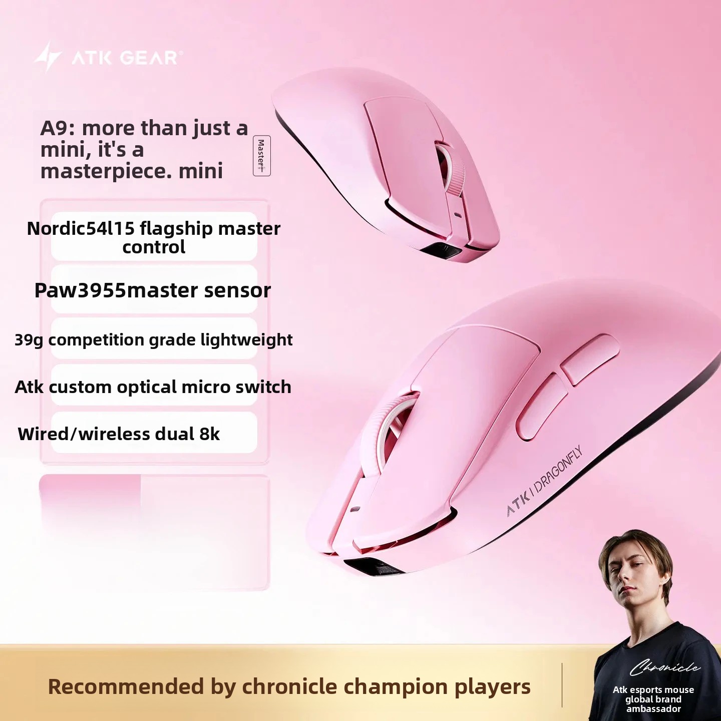 ATK Dragonfly A9 MINI Ultimate - Ultimate Esports Gaming 评论和价格