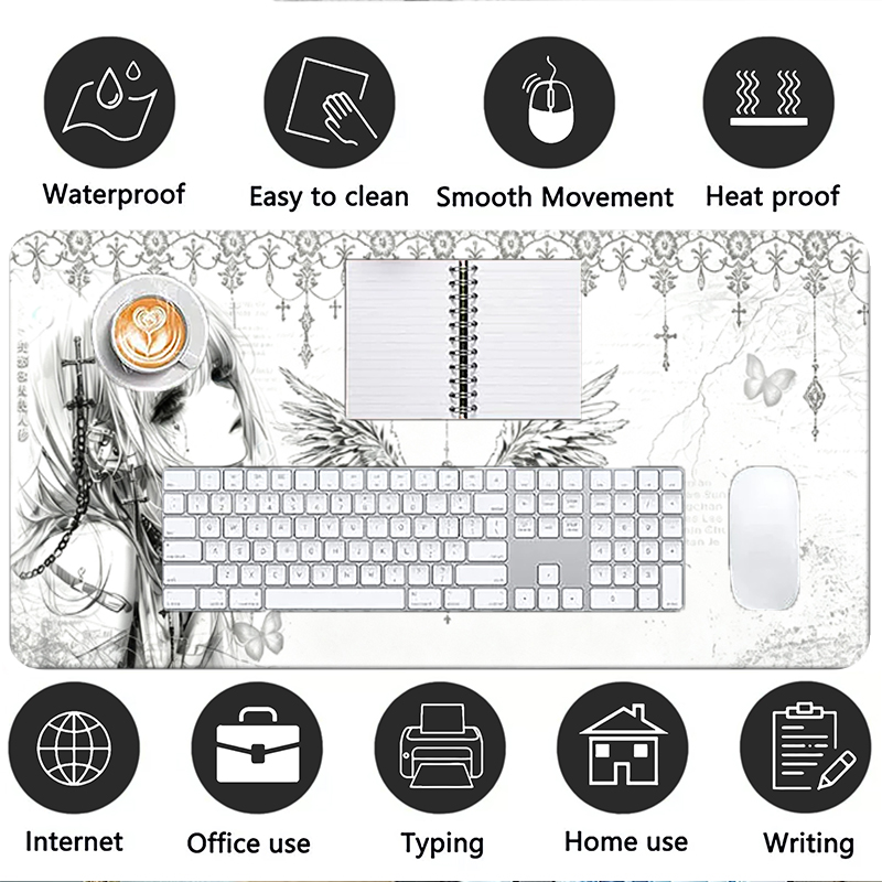 Leather Mousepad Black White A - Mouse Gaming Esports 评论和价格