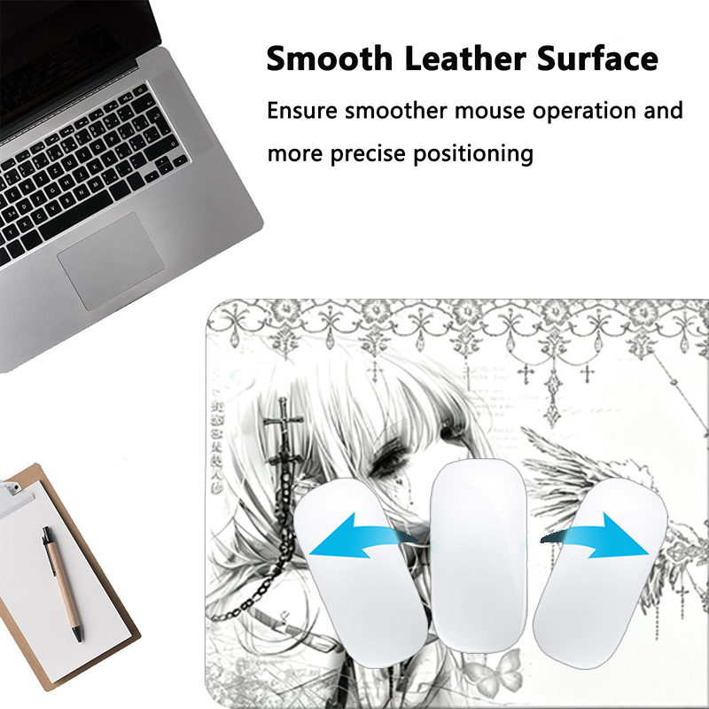 Leather Mousepad Black White A - Mouse Gaming Esports 评论和价格